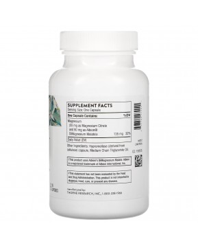 Thorne, Magnesium Citramate, добавка с магнием, 90 капсул